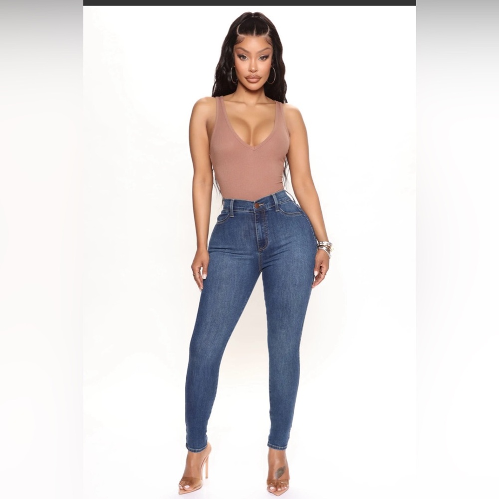 Luxe High Waist Skinny Jeans - Dark
